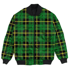 Clan Wallace Hunting - Green Tartan Bomber Jacket PP58 Wallace Hunting - Green Tartan Tartan Bomber Jacket