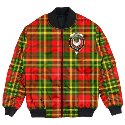 Clan Leask Tartan Crest Bomber Jacket