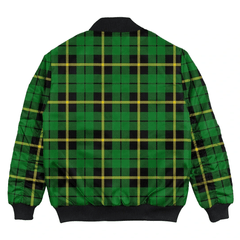 Clan Wallace Hunting - Green Tartan Bomber Jacket PP58 Wallace Hunting - Green Tartan Tartan Bomber Jacket