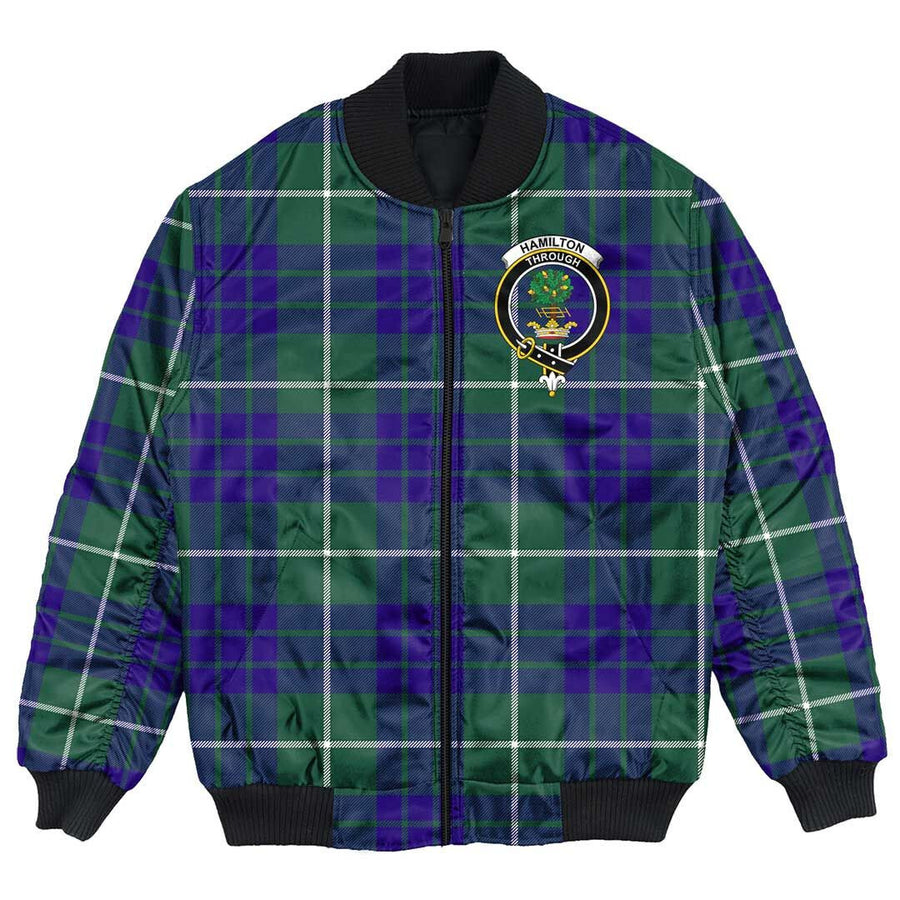 Clan Hamilton Hunting Modern Tartan Crest Bomber Jacket CZ59 Hamilton Hunting Modern Tartan Tartan Bomber Jacket