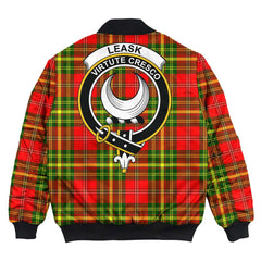 Clan Leask Tartan Crest Bomber Jacket GR52 Leask Tartan Tartan Bomber Jacket