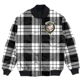 Clan MacFarlane Black & White Ancient Tartan Crest Bomber Jacket WX52 MacFarlane Black & White Ancient Tartan Tartan Bomber Jacket