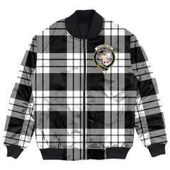 Clan MacFarlane Black & White Ancient Tartan Crest Bomber Jacket WX52 MacFarlane Black & White Ancient Tartan Tartan Bomber Jacket