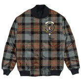 Clan Gunn Weathered Tartan Crest Bomber Jacket SS95 Gunn Weathered Tartan Tartan Bomber Jacket
