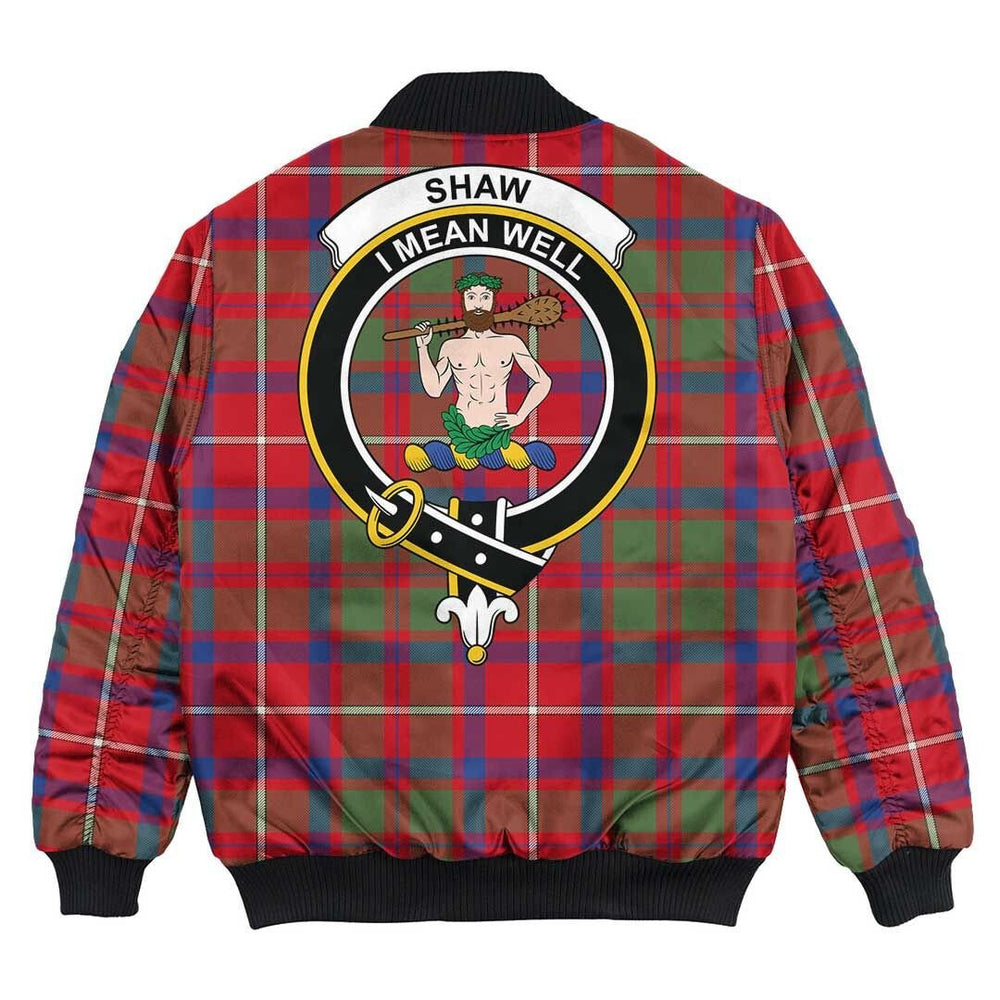 Clan Shaw Red Modern Tartan Crest Bomber Jacket KC92 Shaw Red Modern Tartan Tartan Bomber Jacket