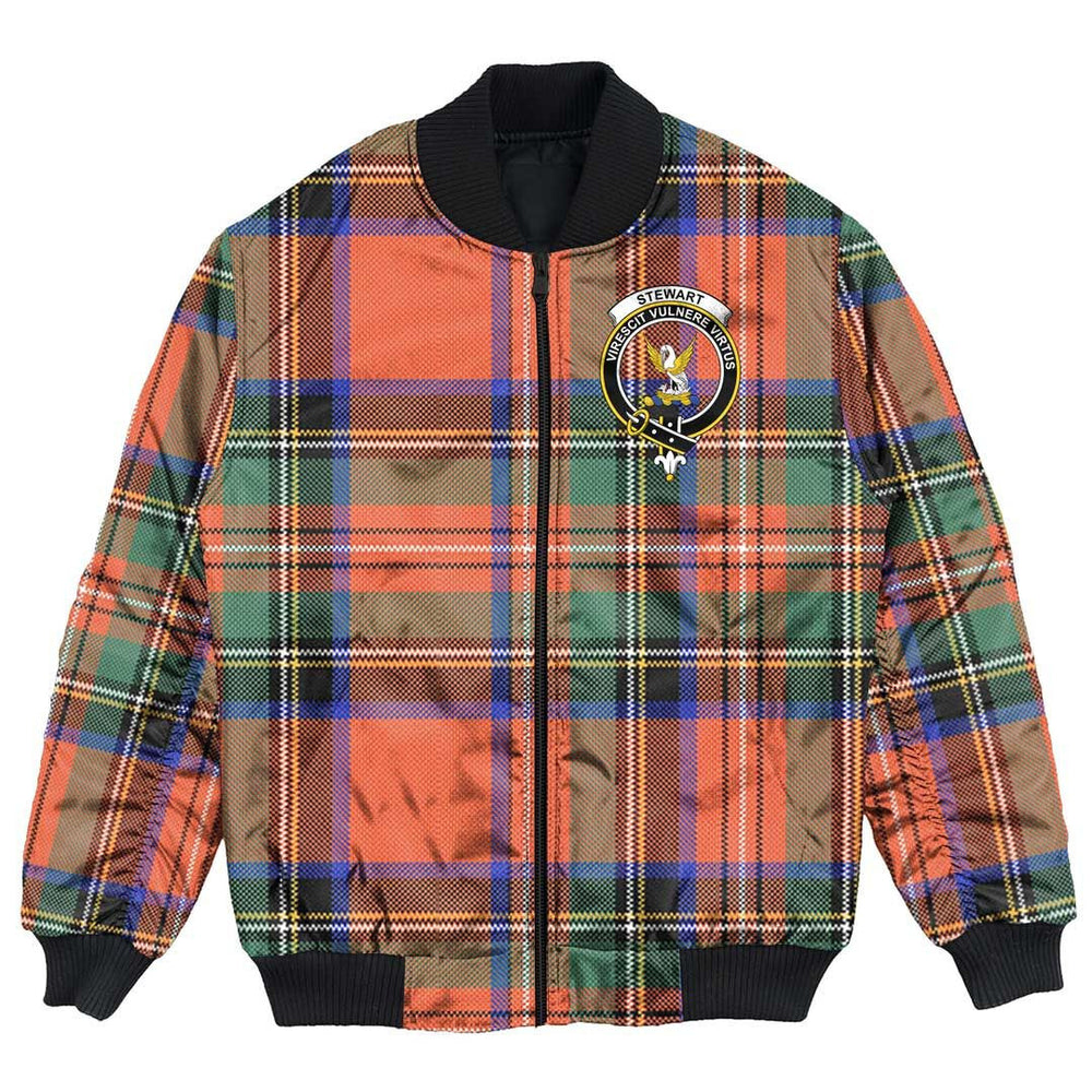 Clan Stewart Royal Ancient Tartan Crest Bomber Jacket OQ10 Stewart Royal Ancient Tartan Tartan Bomber Jacket
