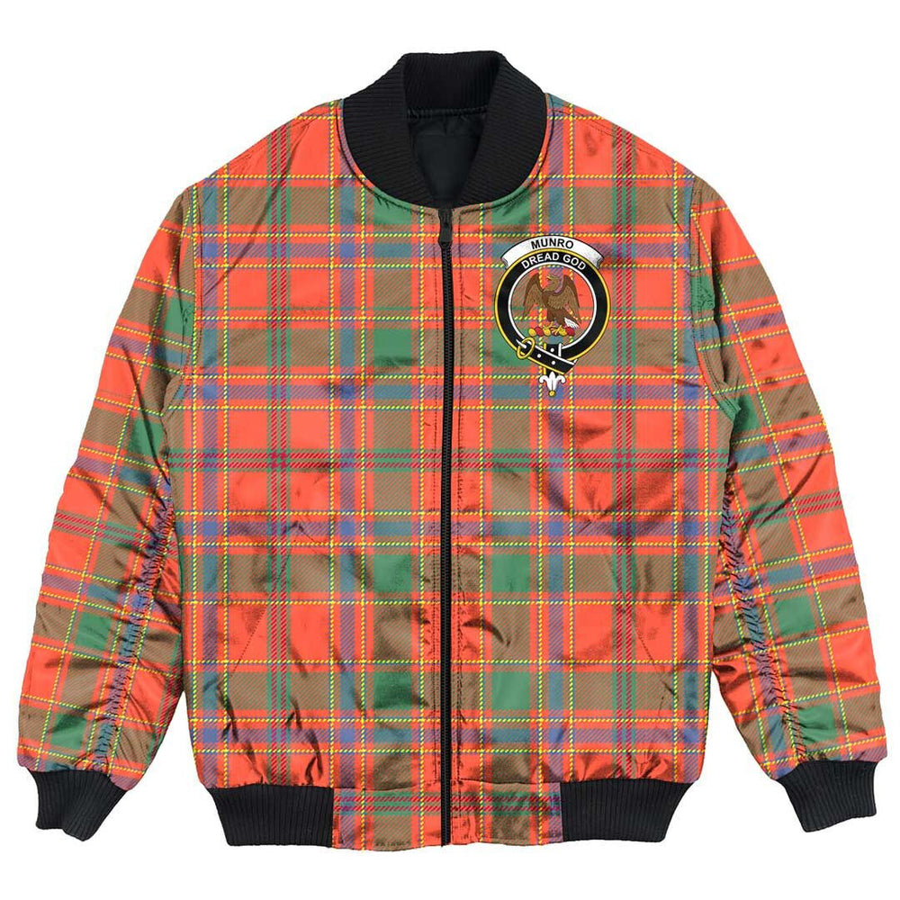 Clan Munro Ancient Tartan Crest Bomber Jacket KQ10 Munro Ancient Tartan Tartan Bomber Jacket
