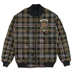 Clan MacKenzie Weathered Tartan Crest Bomber Jacket PO10 MacKenzie Weathered Tartan Tartan Bomber Jacket