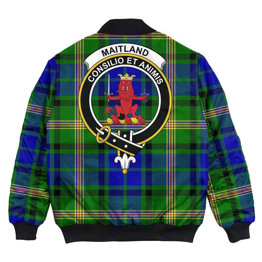 Clan Maitland Tartan Crest Bomber Jacket LK54 Maitland Tartan Tartan Bomber Jacket