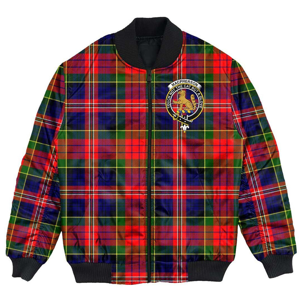 Clan MacPherson Modern Tartan Crest Bomber Jacket CM96 MacPherson Modern Tartan Tartan Bomber Jacket
