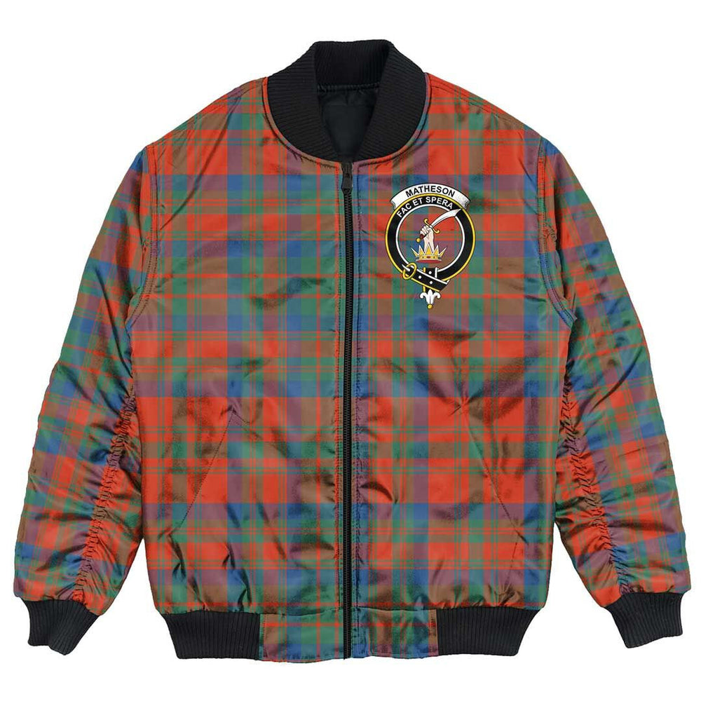 Clan Matheson Ancient Tartan Crest Bomber Jacket FT29 Matheson Ancient Tartan Tartan Bomber Jacket