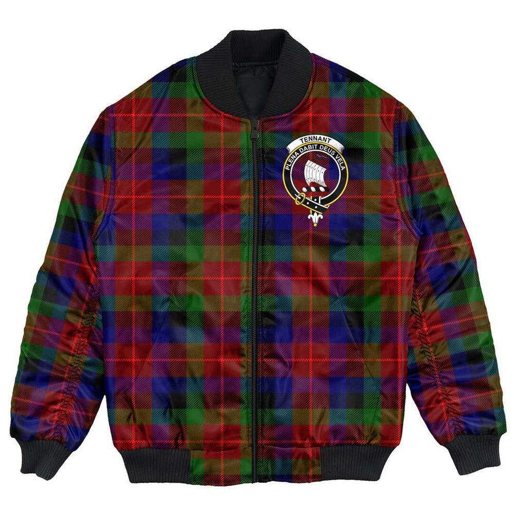 Clan Tennant Tartan Crest Bomber Jacket BX66 Tennant Tartan Tartan Bomber Jacket