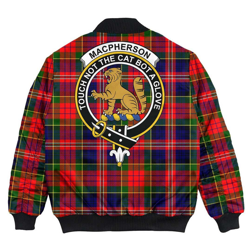 Clan MacPherson Modern Tartan Crest Bomber Jacket CM96 MacPherson Modern Tartan Tartan Bomber Jacket