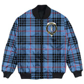 Clan MacKay Blue Tartan Crest Bomber Jacket OI85 MacKay Blue Tartan Tartan Bomber Jacket
