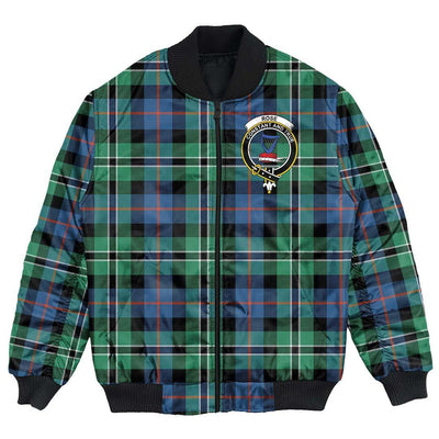 Clan Rose Hunting Ancient Tartan Crest Bomber Jacket