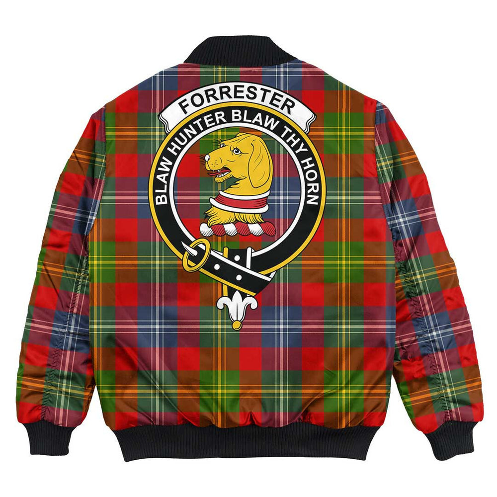 Clan Forrester Tartan Crest Bomber Jacket FO91 Forrester Tartan Tartan Bomber Jacket