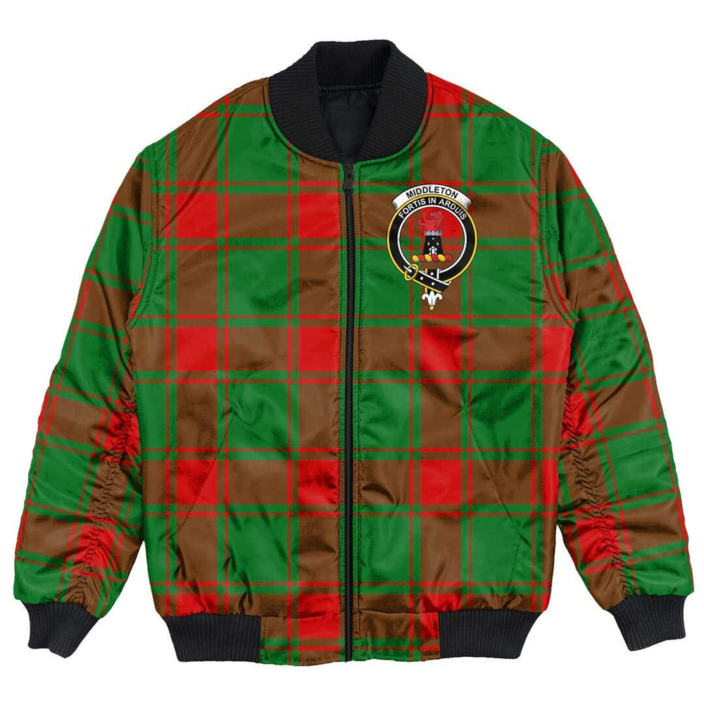Clan Middleton Modern Tartan Crest Bomber Jacket ZD65 Middleton Modern Tartan Tartan Bomber Jacket