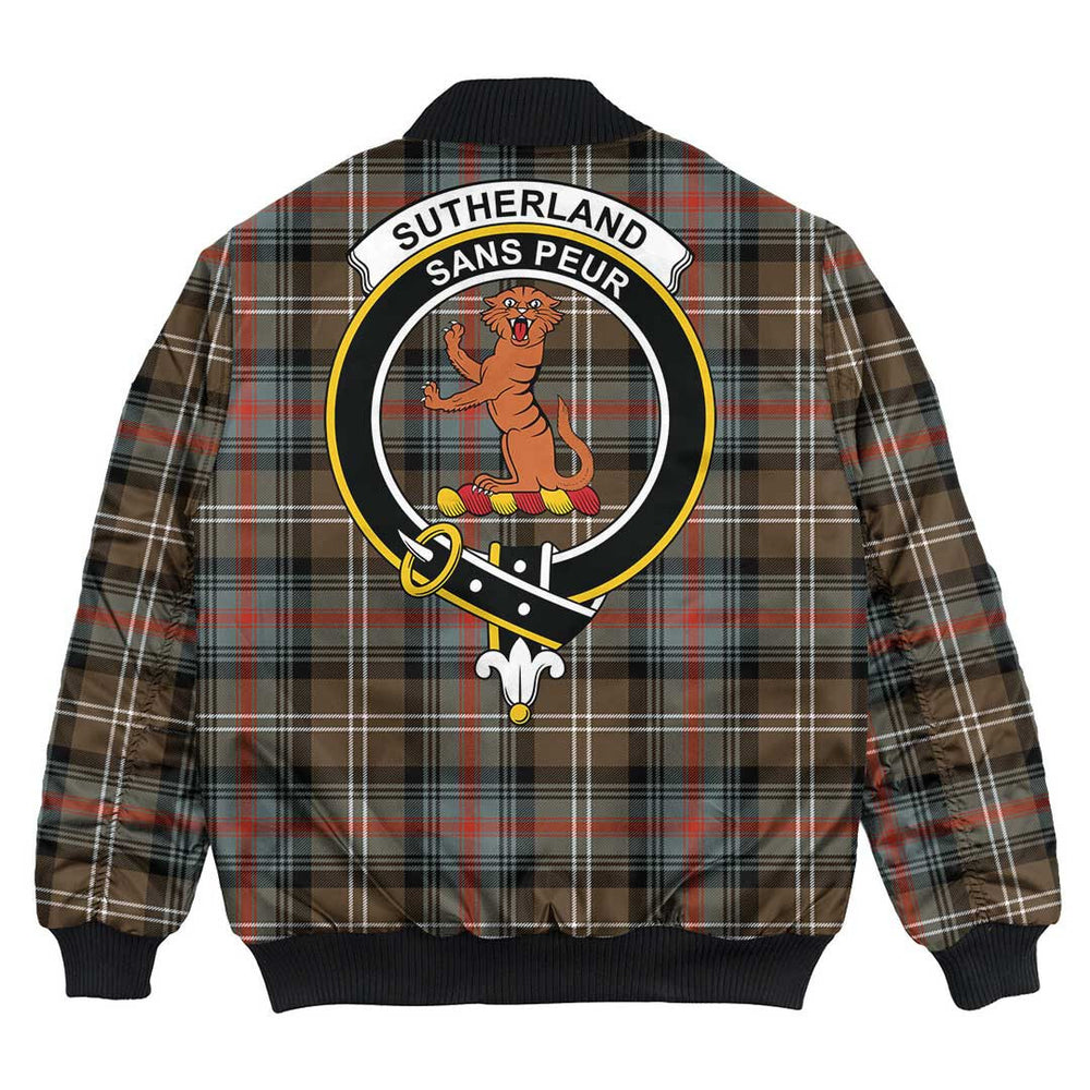 Clan Sutherland Weathered Tartan Crest Bomber Jacket YC69 Sutherland Weathered Tartan Tartan Bomber Jacket