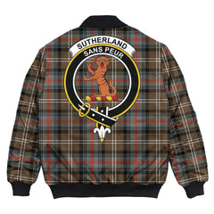 Clan Sutherland Weathered Tartan Crest Bomber Jacket YC69 Sutherland Weathered Tartan Tartan Bomber Jacket