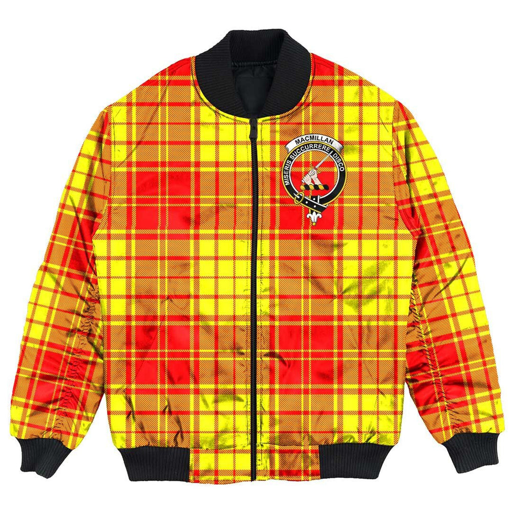 Clan MacMillan Tartan Crest Bomber Jacket CM17 MacMillan Clan Tartan Tartan Bomber Jacket
