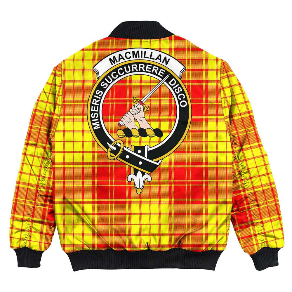 Clan MacMillan Tartan Crest Bomber Jacket CM17 MacMillan Clan Tartan Tartan Bomber Jacket