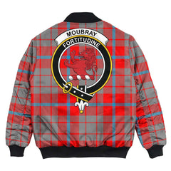 Clan Moubray Tartan Crest Bomber Jacket OI50 Moubray Tartan Tartan Bomber Jacket