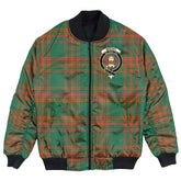 Clan Menzies Green Ancient Tartan Crest Bomber Jacket SA56 Menzies Green Ancient Tartan Tartan Bomber Jacket