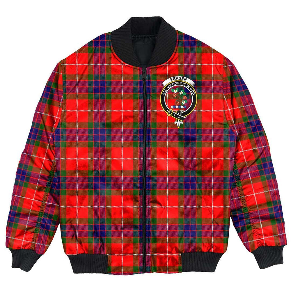 Clan Fraser Modern Tartan Crest Bomber Jacket WU93 Fraser Modern Tartan Tartan Bomber Jacket