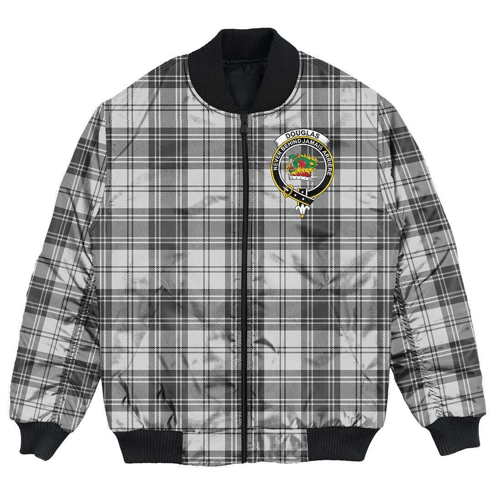 Clan Douglas Grey Modern Tartan Crest Bomber Jacket DC94 Douglas Grey Modern Tartan Tartan Bomber Jacket