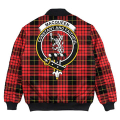 Clan MacQueen Modern Tartan Crest Bomber Jacket HM78 MacQueen Modern Tartan Tartan Bomber Jacket