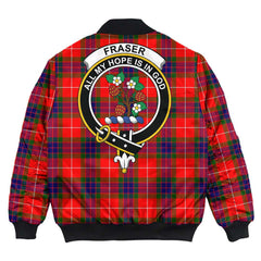 Clan Fraser Modern Tartan Crest Bomber Jacket WU93 Fraser Modern Tartan Tartan Bomber Jacket