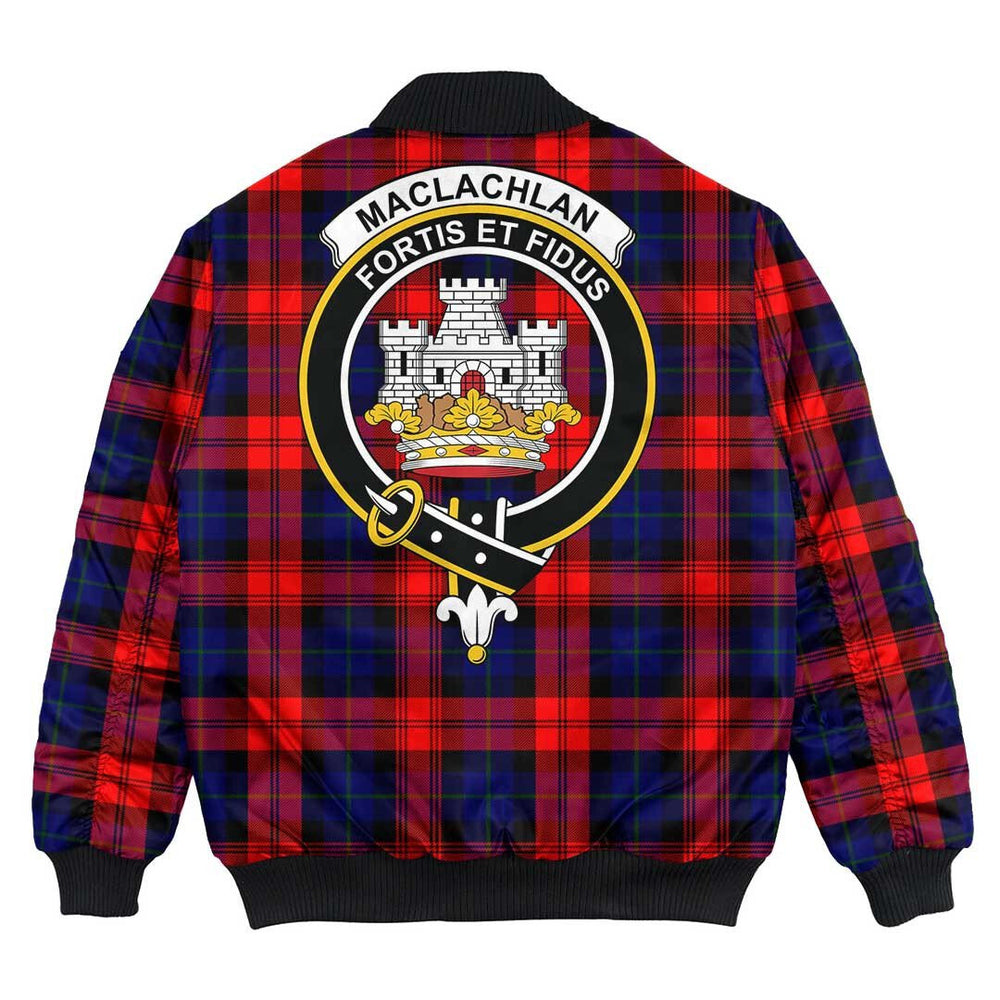 Clan MacLachlan Modern Tartan Crest Bomber Jacket NU88 MacLachlan Modern Tartan Tartan Bomber Jacket