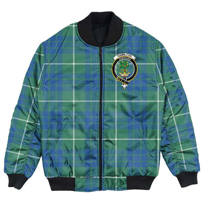 Clan Hamilton Hunting Ancient Tartan Crest Bomber Jacket TH64