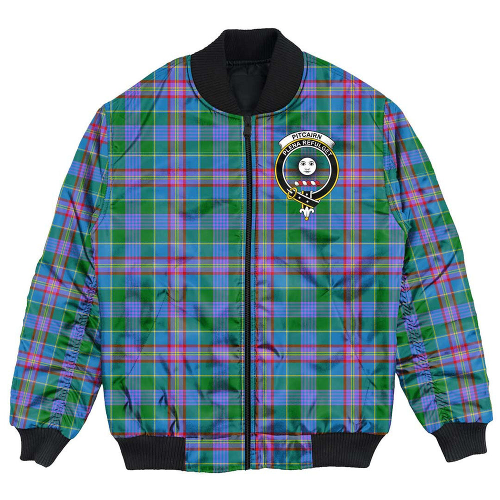 Clan Pitcairn Hunting Tartan Crest Bomber Jacket BQ67 Pitcairn Hunting Tartan Tartan Bomber Jacket