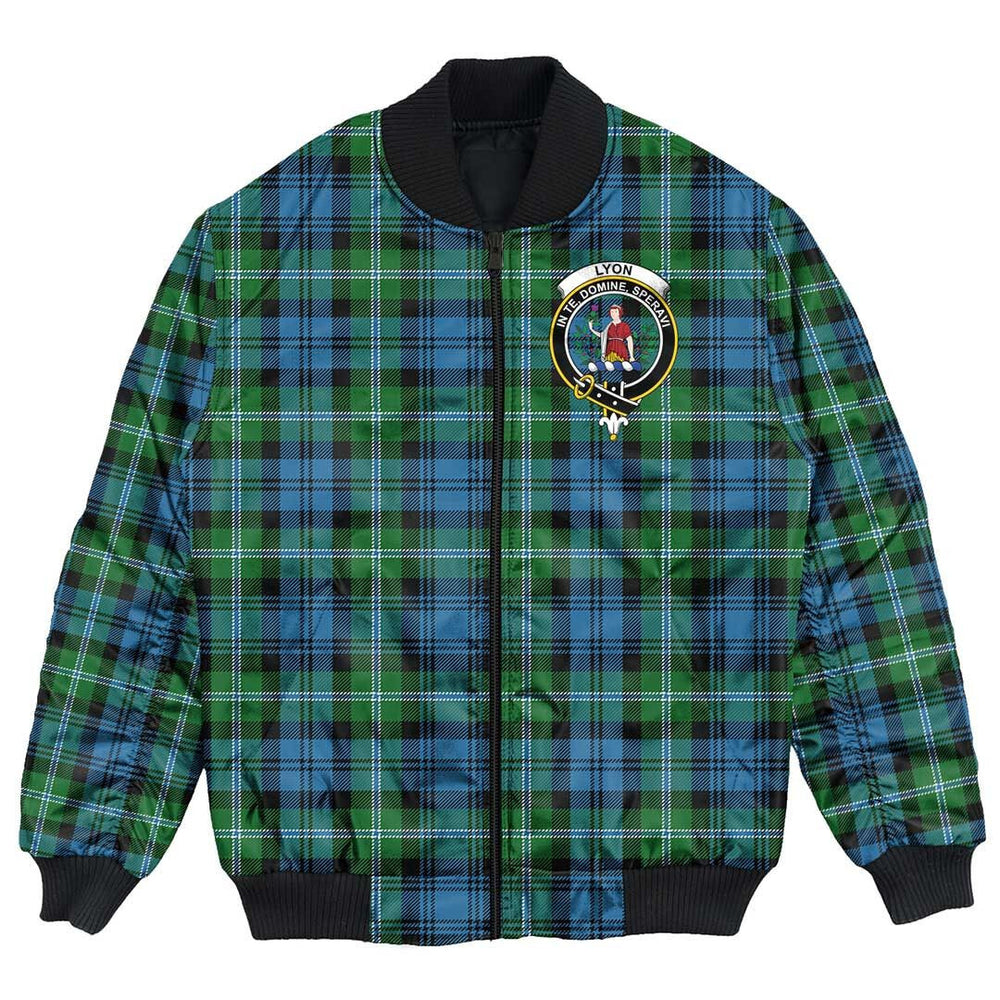 Clan Lyon Tartan Crest Bomber Jacket UL47 Lyon Clan Tartan Tartan Bomber Jacket