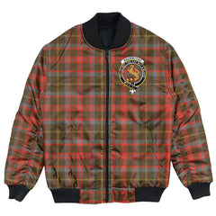 Clan MacKintosh Hunting Weathered Tartan Crest Bomber Jacket WX71 MacKintosh Hunting Weathered Tartan Tartan Bomber Jacket