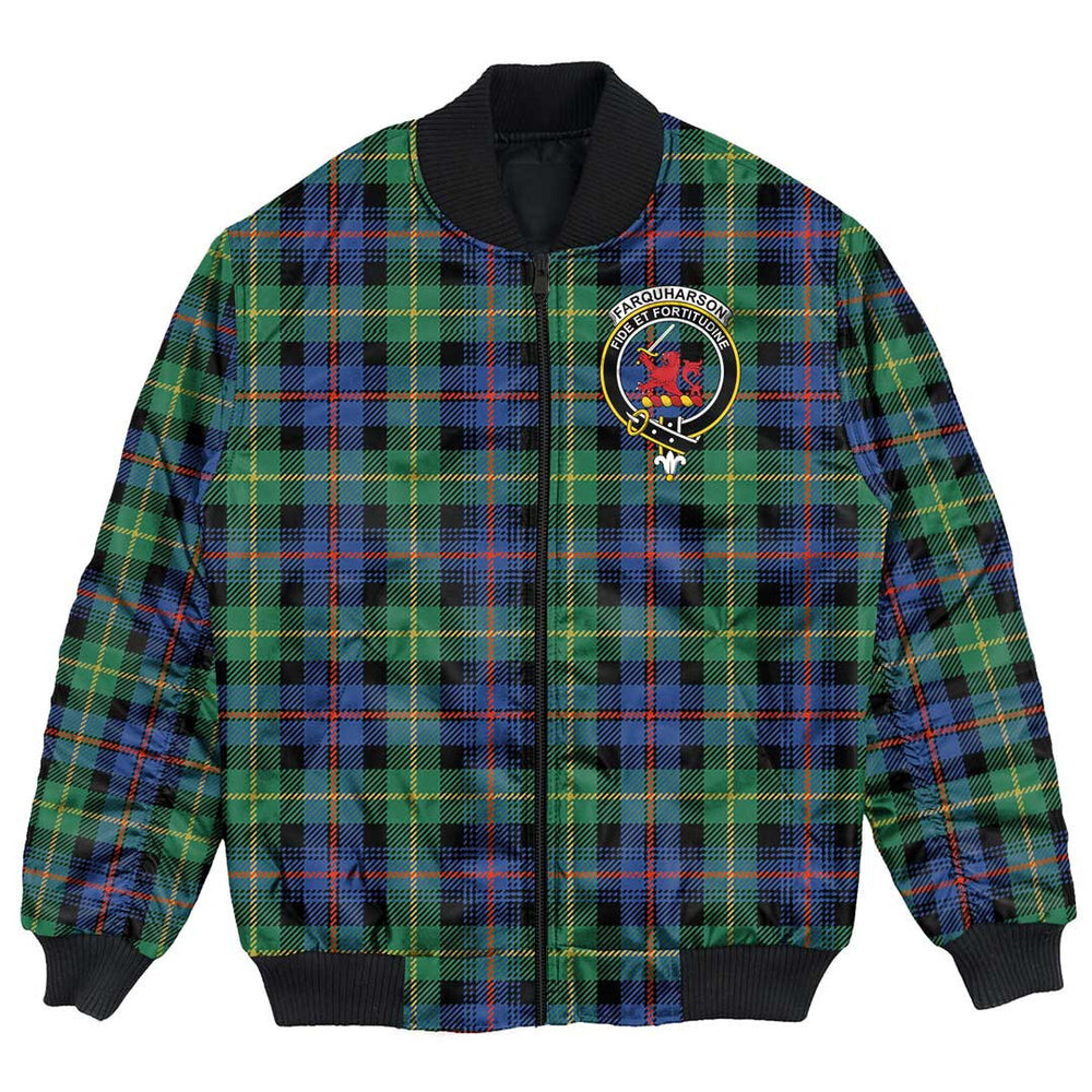Clan Farquharson Ancient Tartan Crest Bomber Jacket TM34 Farquharson Ancient Tartan Tartan Bomber Jacket