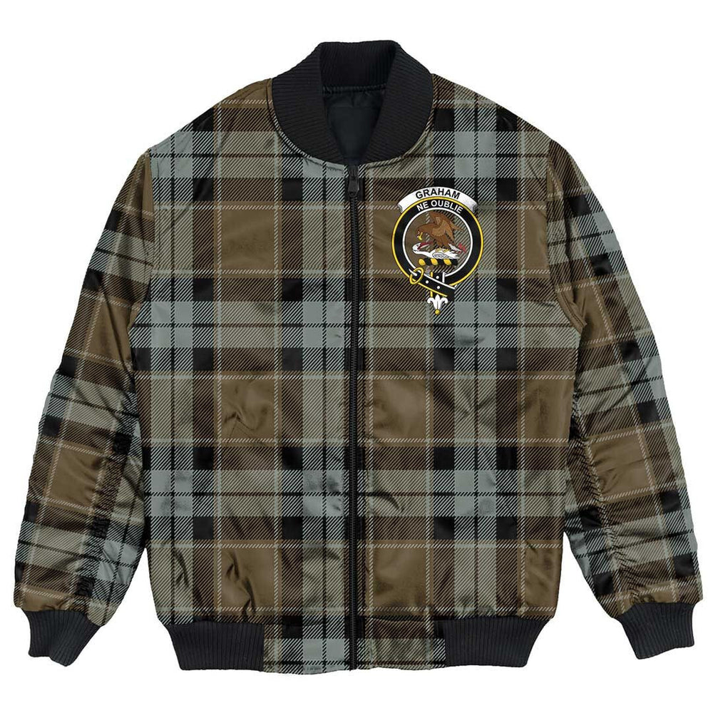 Clan Graham of Menteith Weathered Tartan Crest Bomber Jacket DD74 Graham of Menteith Weathered Tartan Tartan Bomber Jacket