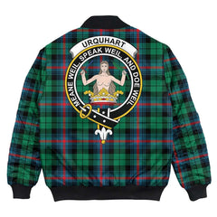 Clan Urquhart Broad Red Ancient Tartan Crest Bomber Jacket JS92 Urquhart Broad Red Ancient Tartan Tartan Bomber Jacket