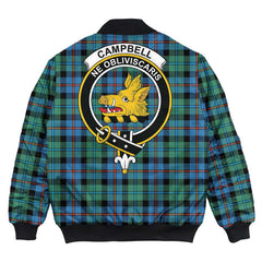 Clan Campbell of Cawdor Ancient Tartan Crest Bomber Jacket EK73 Campbell of Cawdor Ancient Tartan Tartan Bomber Jacket