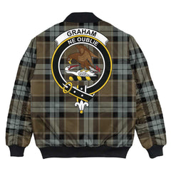 Clan Graham of Menteith Weathered Tartan Crest Bomber Jacket DD74 Graham of Menteith Weathered Tartan Tartan Bomber Jacket