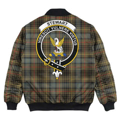 Clan Stewart Hunting Weathered Tartan Crest Bomber Jacket LR89 Stewart Hunting Weathered Tartan Tartan Bomber Jacket