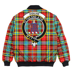 Clan Ogilvie Tartan Crest Bomber Jacket WP70 Ogilvie Tartan Tartan Bomber Jacket