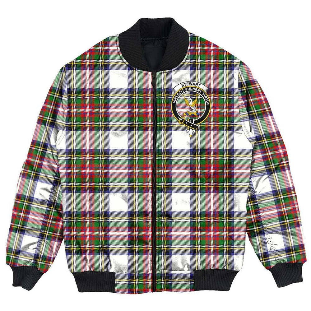 Clan Stewart Dress Modern Tartan Crest Bomber Jacket XK89 Stewart Dress Modern Tartan Tartan Bomber Jacket