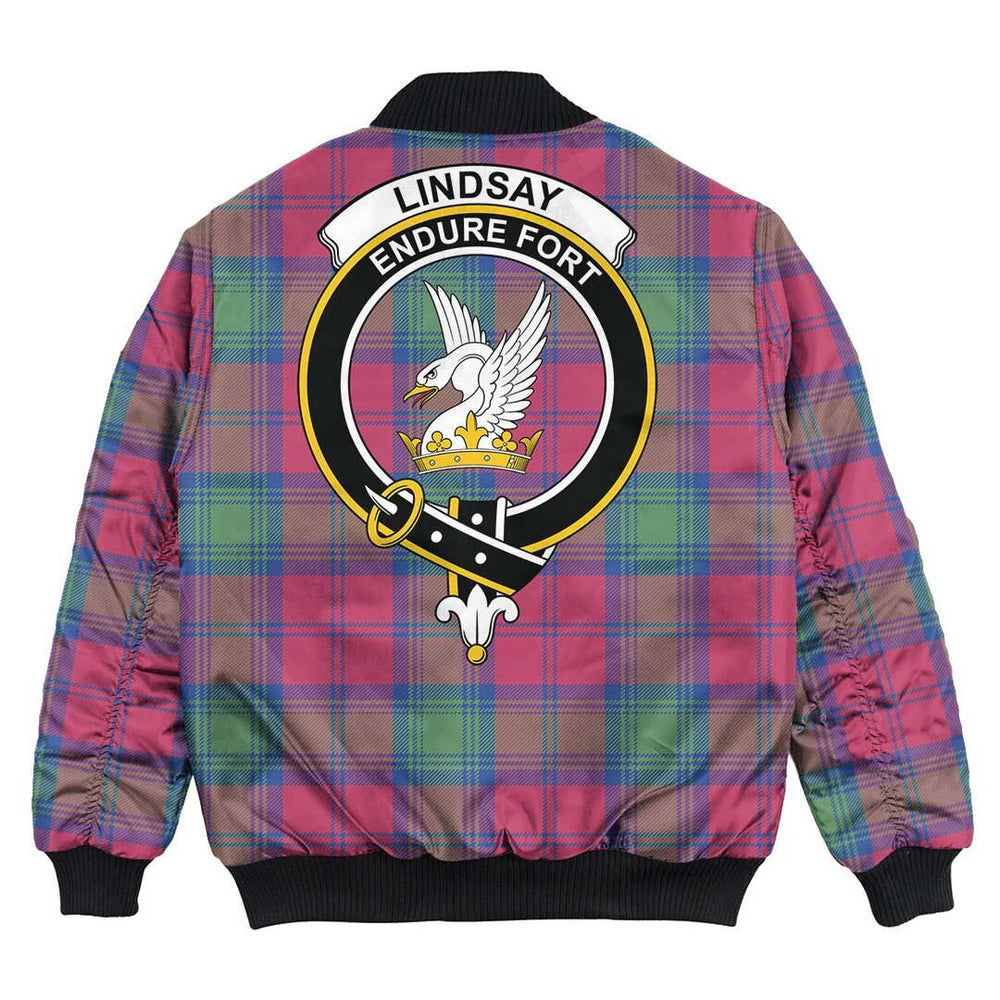 Clan Lindsay Ancient Tartan Crest Bomber Jacket EP23 Lindsay Ancient Tartan Tartan Bomber Jacket