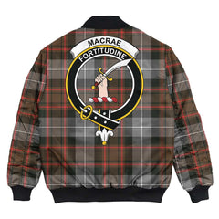 Clan MacRae Hunting Weathered Tartan Crest Bomber Jacket FM30 MacRae Hunting Weathered Tartan Tartan Bomber Jacket