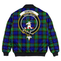 Clan Sempill Modern Tartan Crest Bomber Jacket ES34 Sempill Modern Tartan Tartan Bomber Jacket