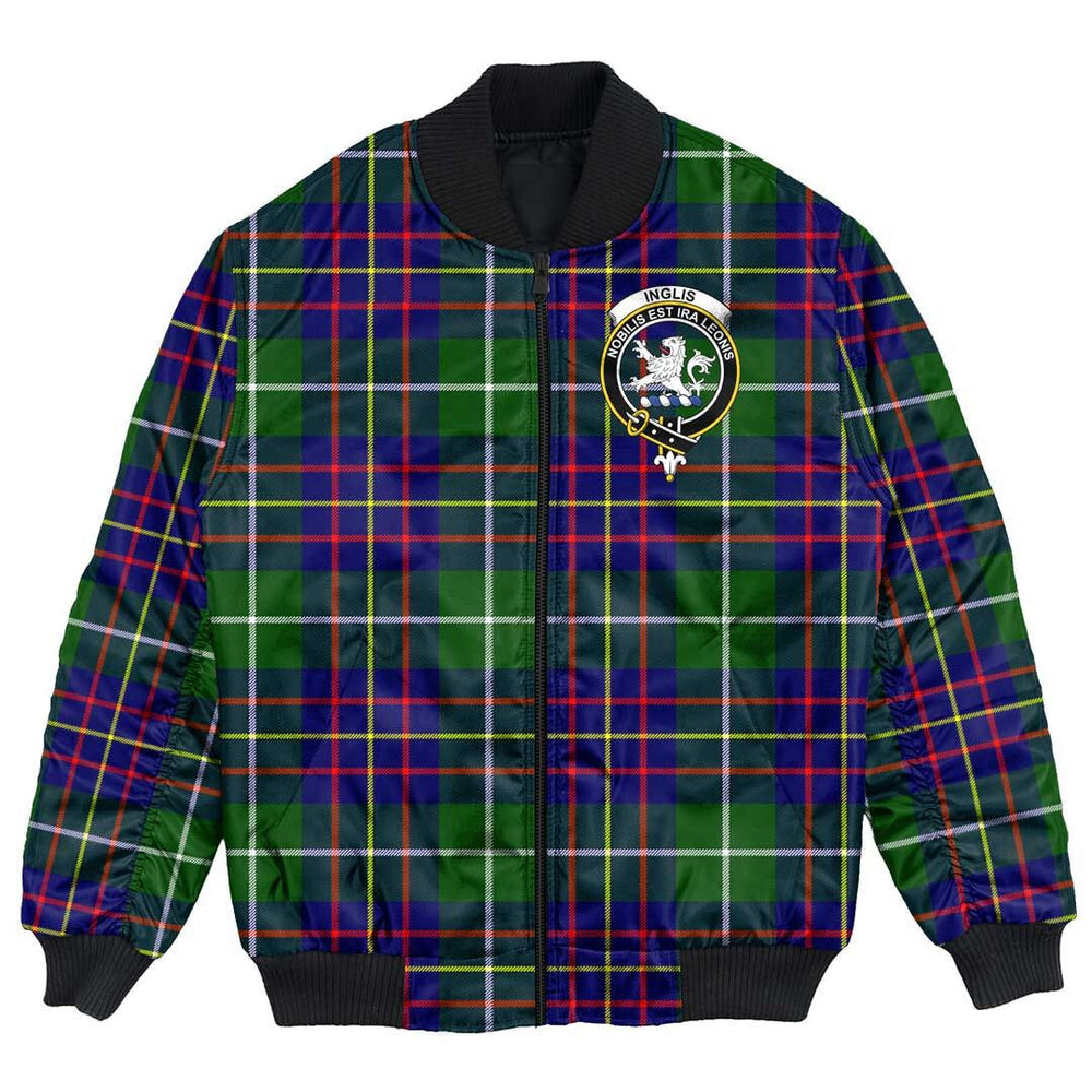 Clan Inglis Modern Tartan Crest Bomber Jacket EH62 Inglis Modern Tartan Tartan Bomber Jacket