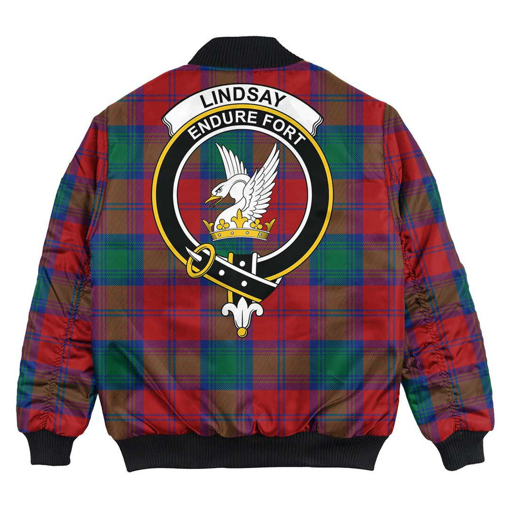 Clan Lindsay Modern Tartan Crest Bomber Jacket UL88 Lindsay Modern Tartan Tartan Bomber Jacket