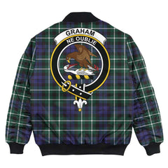 Clan Graham of Montrose Modern Tartan Crest Bomber Jacket VP70 Graham of Montrose Modern Tartan Tartan Bomber Jacket